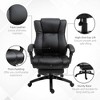 TiramisuBest High Back PU Leather Office Computer Chair, Black, Adjustable Height, Retractable Footrest, 360 Swivel Wheels - 3 of 4