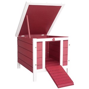 Skyzone Weatherproof Fir Wood Small Animal Hutch with Hinged Roof & Raised Floor - Ideal for - 1 of 4