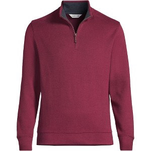 Lands' End Men's Bedford Rib Quarter Zip Sweater - 1 of 3