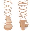 Perphy Women's Strappy Slingback Lace Up Open Toe Block Heels Sandals - 2 of 3