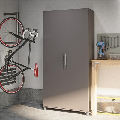Graphite Gray Freestanding Office Storage Cabinet with Adjustable Shelving