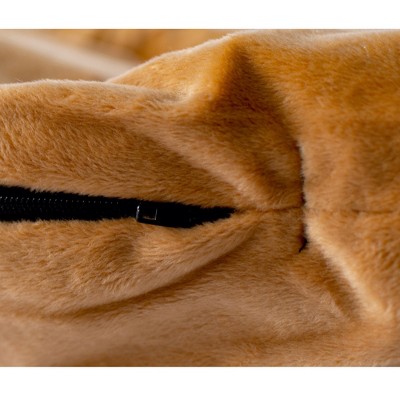 Large Brown Velvet Ultra-Soft Dog Bed with Skid-Free Base