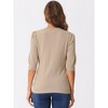 Allegra K Women Sweater V Neck Short Sleeve Wool Knit Casual Puff Sleeve Tops - 3 of 4