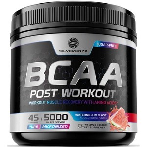 BCAA Powder - Sugar Free, Watermelon Post Workout Muscle Recovery & Hydration - 50 Servings By SilerOnyx - 1 of 4