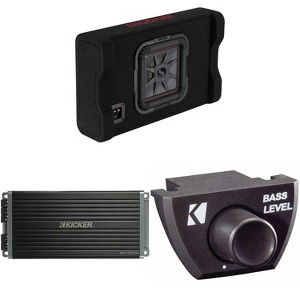 Kicker 49L7TDF102 Down-Firing 10" L7T 2-Ohm Subwoofer Enclosure & KEY5001 Smart Sub Amp / Processor, Bass Knob Bundle - 1 of 4