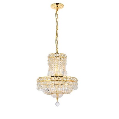 Gold 6-Light Pendant with Clear Royal Cut Crystal