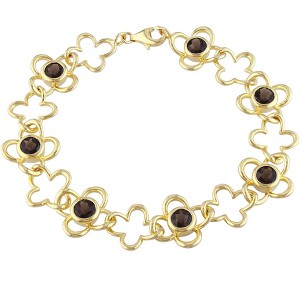 EVERLY JEWELRY | Yellow Plated Sterling Silver 2 4/5 CT TGW Smokey Quartz Fashion Bracelet, 7 inch - 1 of 1