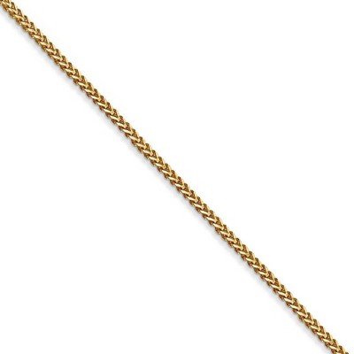 Black Bow Jewelry 1mm, 14k Yellow Gold, Solid Franco Chain Necklace