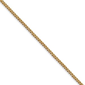 Black Bow Jewelry 1mm, 14k Yellow Gold, Solid Franco Chain Necklace - 1 of 4