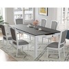 7 PCS Farmhouse Style Dining Set, Extendable Table with Storage Drawers, Upholstered Rubber Wood Frame Chairs with Foam Cushion-Coolbibila - 3 of 4
