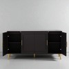 59.84" Vintage Four-Door Sideboard Buffet Cabinet with Plastic Rattan Doors, Gold Feet, MDF Storage Console for Dining Room, Kitchen, Living Room - 4 of 4