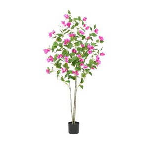 Artificial Tree with Real Touch Leaves, Green Plant Bougainvillea Tree for Photography Studio Atmosphere Decoration Artificial Landscape 1.5m - 1 of 4