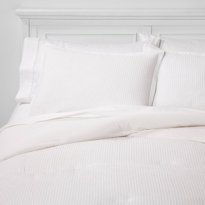 Photo 1 of [Size King] Washed Waffle Weave Comforter Set White - Threshold™