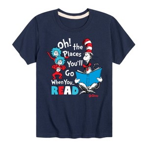 Boys' - Dr. Seuss - Oh! Places You'll Go When You Read Short Sleeve Graphic T-Shirt - 1 of 4