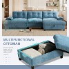Modern Sectional Sofa L-Shape Sofa Upholstered Cloud Sofa with Charging Ports&Cup Holder&Side Storage Pockets&Movable Storage Ottoman -ModernLuxe - 4 of 4