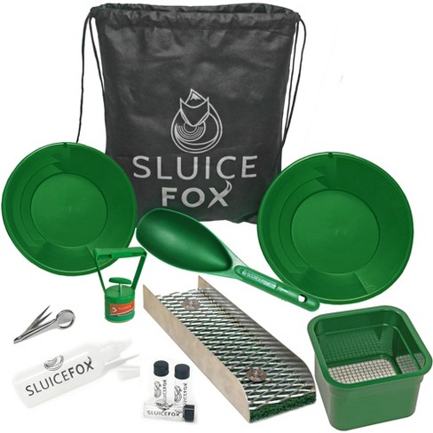 Sluice Fox Backpack Gold Panning Kit With Mini Portable Sluice Box; Black  Sand Magnet Gold Separator, Mini Gold Classifier, Gold Pay Dirt Scoop And F  : Target