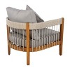 Set of 2 Boho Acacia Wood Outdoor Club Lounge Chairs with Rope Accents and Cushions for Porch or Garden-Cuddlewood - 3 of 4