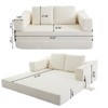 GlasFlength Modern Minimalist Sofa, Fold-Out Sofa Bed, Convertible Chair Floor Couch for Living room, Bedroom, White, 33.5"*30"*17.3" - 4 of 4