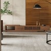 Luck Live 78.54in expandable TV stand with 2 drawers, 2 cabinet doors, one open storage, maximum 120 inches/Walnut color&Modern. - 2 of 4