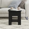 vidaXL Coffee Table Black Engineered Wood Modern Square Design - 15.7"x15.7"x16.5" with Shelf Living Room, Lounge, Sofa Table Furniture - 2 of 4