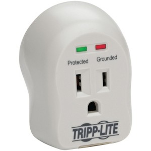 Tripp Lite SpikeCube® 600-Joules Personal Surge Protector Wall Tap, 1 Outlet, Light Gray, SPIKECUBE - 1 of 4