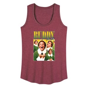 Women's ELF Christmas Buddy the Elf Graphic Racerback Tank - Heather Burgundy - X-Large - 1 of 4