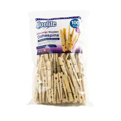 Woolite 100pk Extra Large Wooden Clothespins