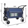 NAYSAYE Folding Wagon Cart Heavy Duty Push Pull Design with All Terrain Wheels for Camping Beach and Outdoor Use, Blue and Gray, 45.67"*25.2"*47.24" - 3 of 4