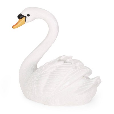 Concrete Krass Outdoor Swan Garden Statue - White - Christopher Knight Home