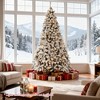 SKONYON 7.5ft Snow Flocked Christmas Tree with 1405 Branch Tips, Fire-Resistant PVC and Metal Stand for Holiday Decoration - 3 of 4