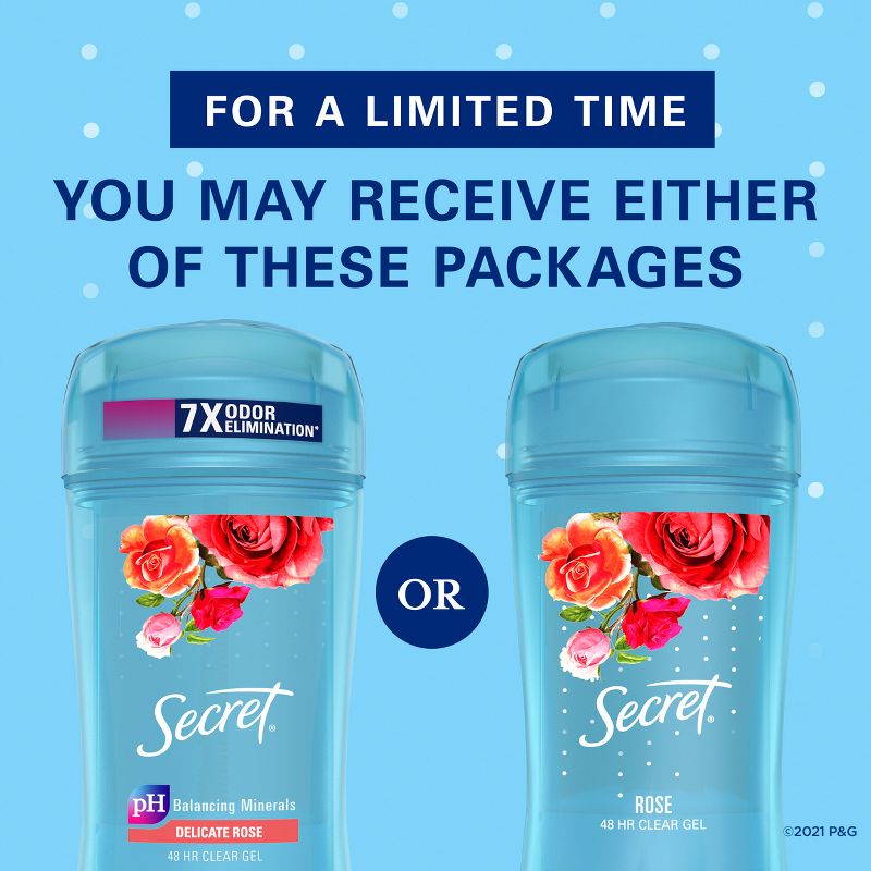 Secret Fresh Clear Gel Antiperspirant and Deodorant for Women - Delicate Rose - 2.6oz, 4 of 12