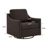 Hyleory Linen Swivel Accent Chair with Studded Trim, Comfortable Upholstery and Smooth 360° Rotation - 4 of 4