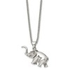 Black Bow Jewelry Stainless Steel Polished 3D Elephant Necklace, 24 Inch - 2 of 4