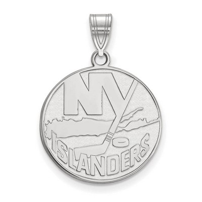 Black Bow Jewelry 10k White Gold New York Islanders NHL Large Pendant