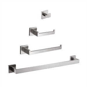 Tramull 4-Piece Premium Bathroom Hardware Set Stainless Steel, Rustproof, Modern Design, Multi-Room Use - 1 of 4