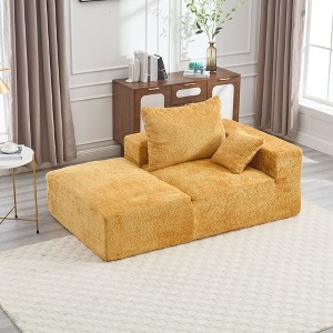 CAVINAS 2-Seat Combination Sofa Exquisite Fabric Upholstered Comfortable Flexible and Changeable Sofa Couch with Pillows - 1 of 4