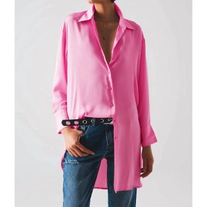 Women's Satin Long Sleeve Shirt - Q2 - 1 of 4