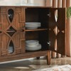Okak Sideboard Cabinet, Bufft Cabinet with 4 Carved Pattern Doors and 4 Shelves, Storage Cabinet for Living Room, Dining Room, Kitchen, Walnut - 4 of 4