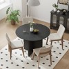 Lirago Arched Leg Round Black Dining Table 42" L x 42" W x 30" H - 2 of 4