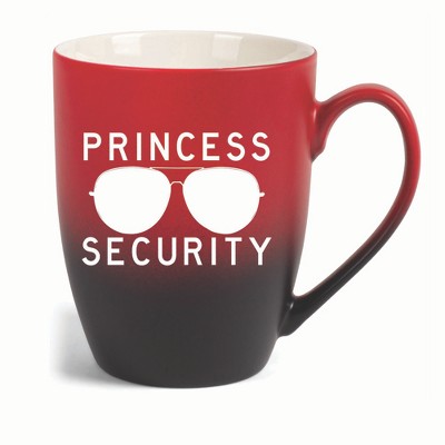 Elanze Designs Princess Security Two Toned Ombre Matte 10 ounce New Bone China Coffee Tea Cup Mug, Red and Black