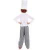 HalloweenCostumes.com Kids Linguini Costume | Disney and Pixar Ratatouille Youth Alfredo Linguini Chef Costume with Remy in Tall Hat - 4 of 4