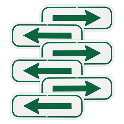 Unique Bargains Aluminum Reflective Outdoor Lawn Arrow Sign 6 Pcs
