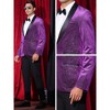 Lars Amadeus Men's Wedding Shawl Lapel Metallic Glitter Suit Jackets - 4 of 4