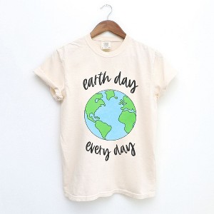Simply Sage Market Women's Earth Day Every Day Short Sleeve Garment Dyed Tee - 1 of 2