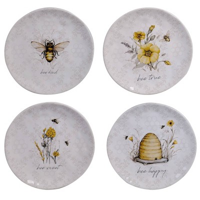 8.5" 4pk Earthenware Sweet As A Bee Salad Plates - Certified International