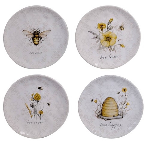 Busy Bees Melamine Plates, Set of 4