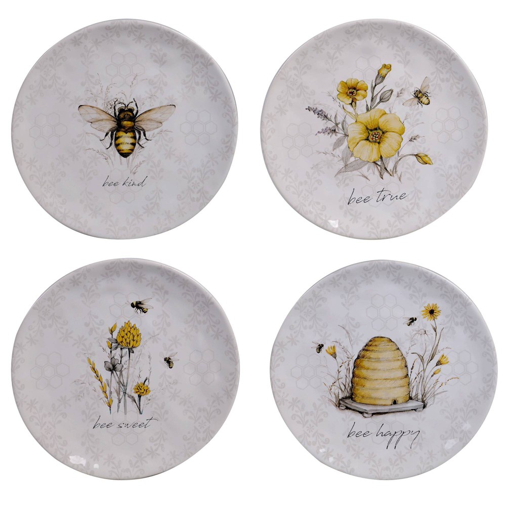 Photos - Other kitchen utensils Certified International 8.5" 4pk Earthenware Sweet As A Bee Salad Plates  