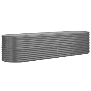vidaXL Garden Raised Bed Grey Powder-coated steel Large Durable - 1 of 4