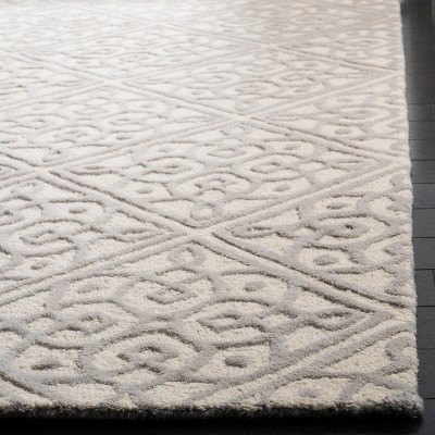 Ivory and Grey Hand-Tufted Wool Rectangular Area Rug