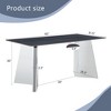 FURNIinspire Dining Tables Modern Rectangular Slab Table with Stainless Steel Butterfly Legs for Dining Room Kitchen Island, Black, 63"*31.5"*30" - 3 of 4